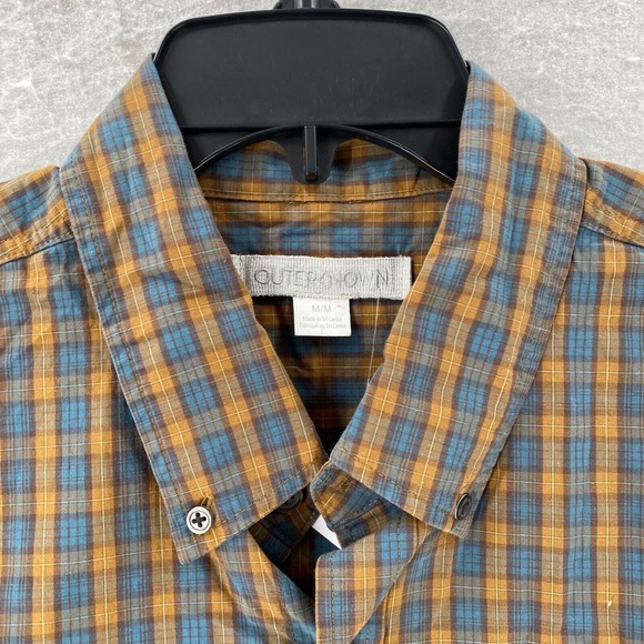 New OUTERKNOWN Shirt Mens MED Long Sleeve Button Up Plaid Organic Cotton Hemp - Picture 10 of 15